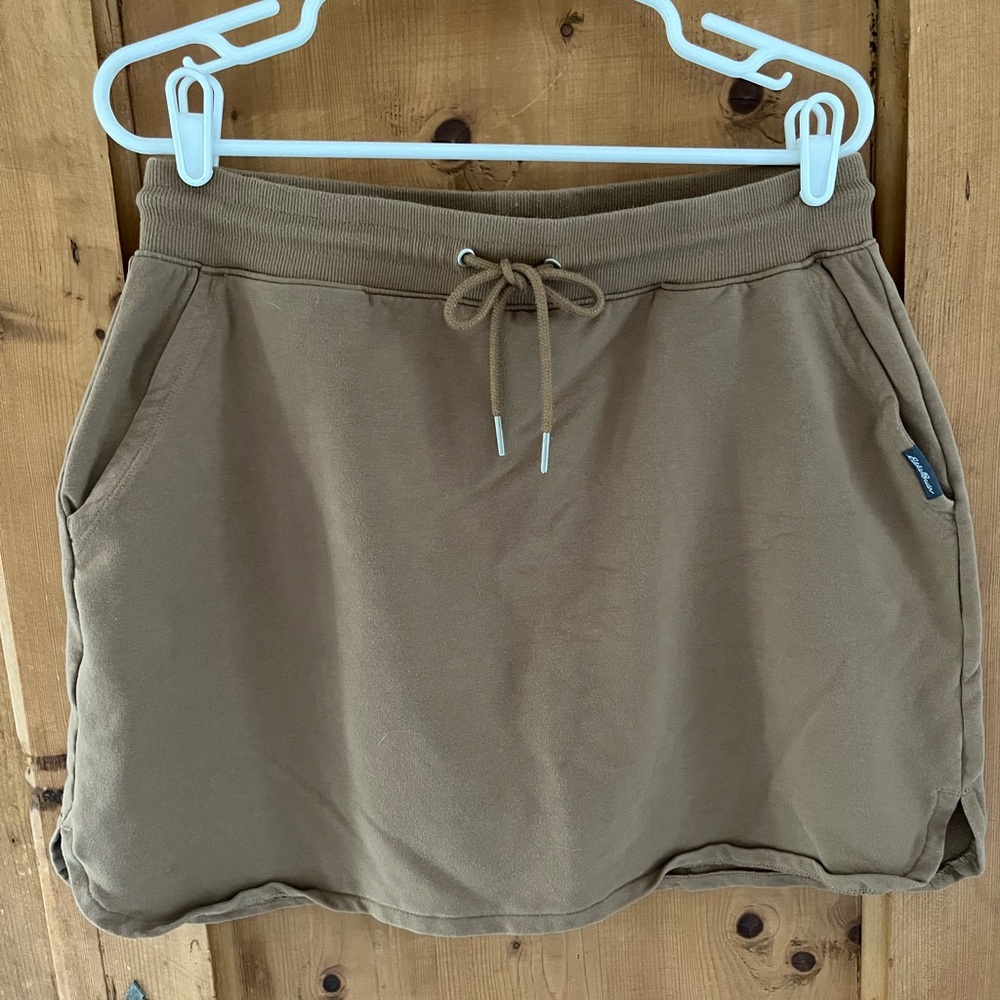 Casual Tan Skort with Drawstring